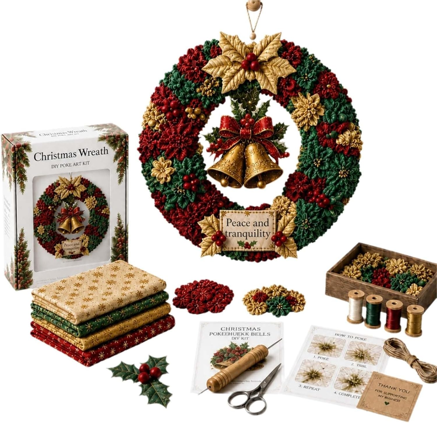 Art Craft Kit - 2026 3D 패브릭 펀치 장식 화환
