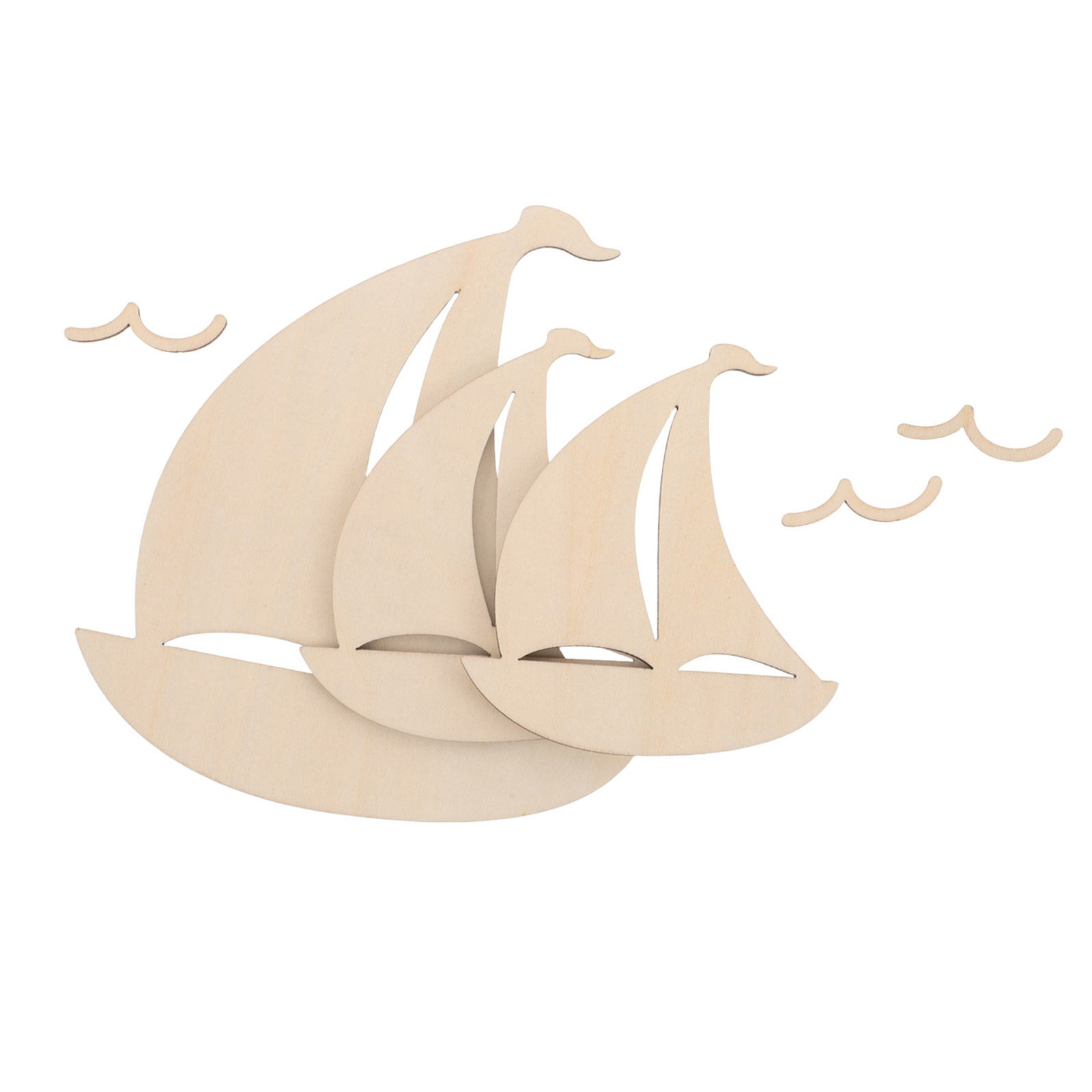 6개 세트의 나무로 만든 돛단배 모양 조각, 미완성 상 - Art And Craft For Nursery 리뷰 및 가격