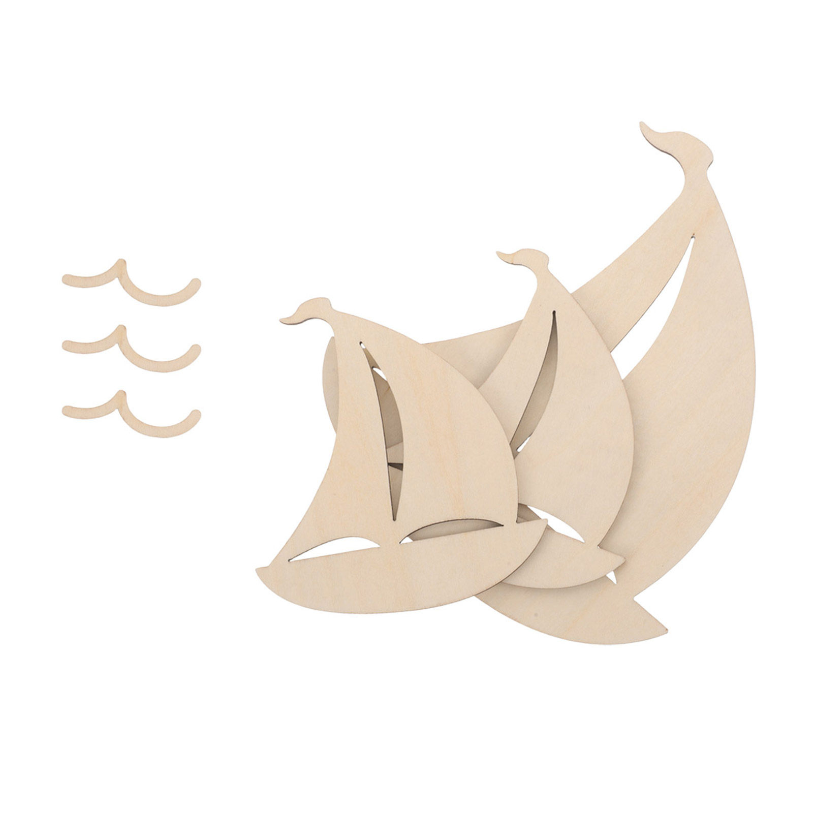 6개 세트의 나무로 만든 돛단배 모양 조각, 미완성 상 - Art And Craft For Nursery 리뷰 및 가격