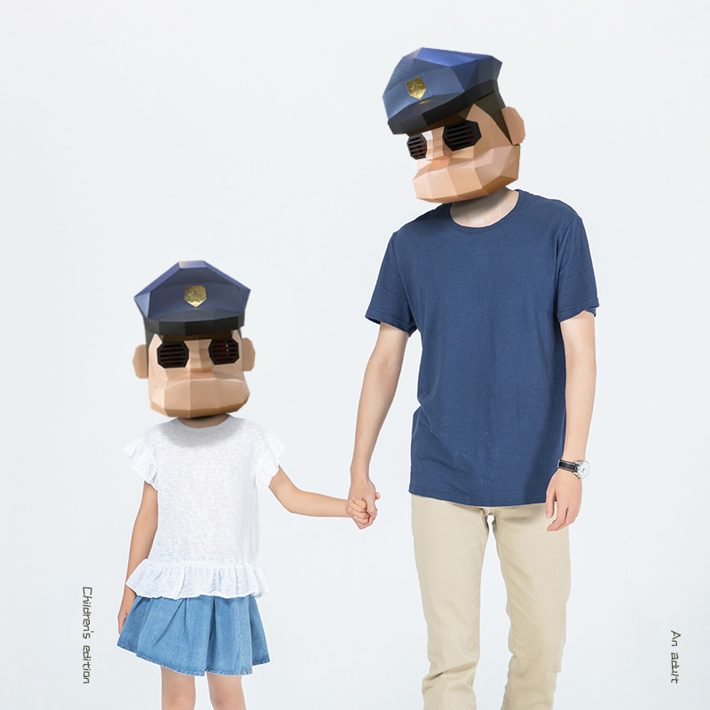 만화 경찰 마스크 종이 모델, 작은 크기, 3D Pap - Art Craft Cardboard 리뷰 및 가격