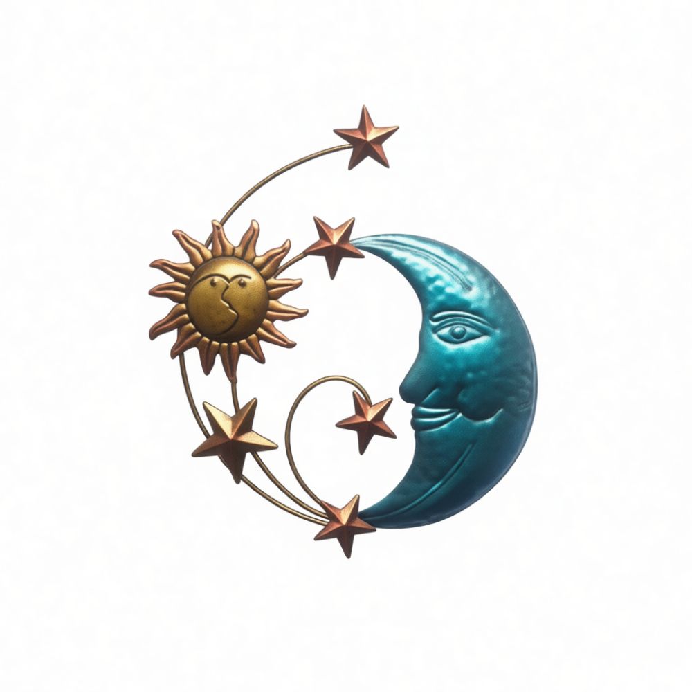 수공예 철제 달 모양 벽 장식, 3D 태양과 별 조형물 - Art And Craft For Nursery 리뷰 및 가격